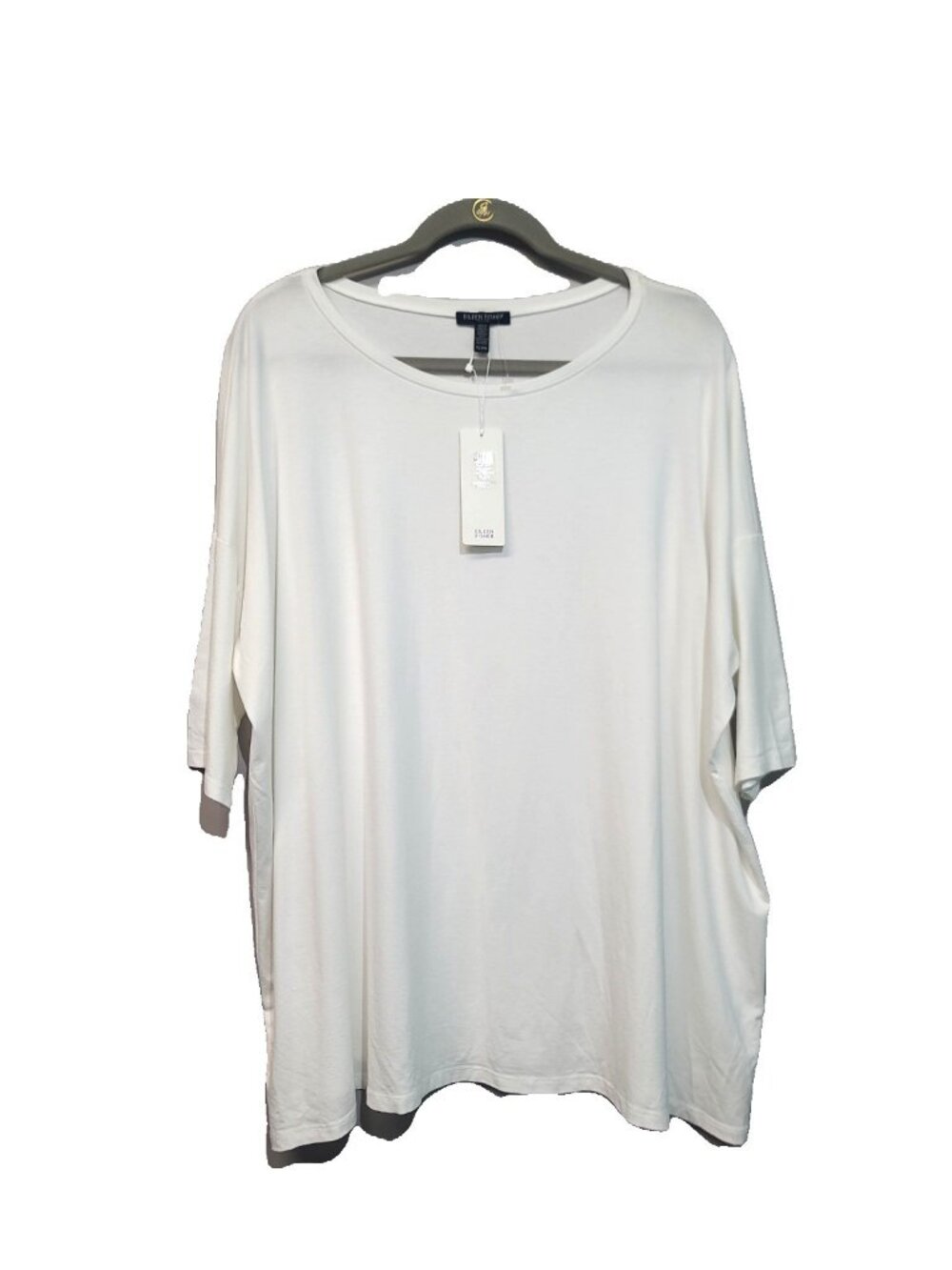 Eileen Fisher Ballet Neck Tunic Size L Petite WHITE NWT Relaxed